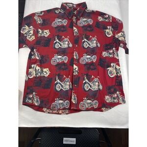 Clearwater‎ Outfitters Motorcycle Choppers All Over Print Button Up Size XXL